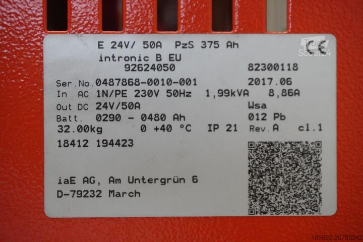 Batterie de chariot élévateur LINDE intronic B E 24V / 50A EU