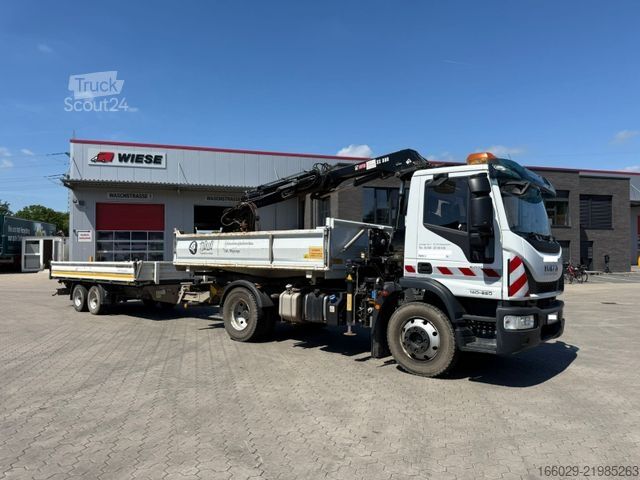 Кран-манипулятор на шасси грузовика IVECO 140E250 Kipper mit HIAB Kran inklusive Anhänger