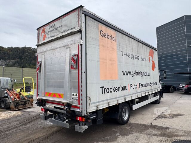 Camión plataforma con toldo IVECO Eurocargo 140E250 Pritsche Plane Klima