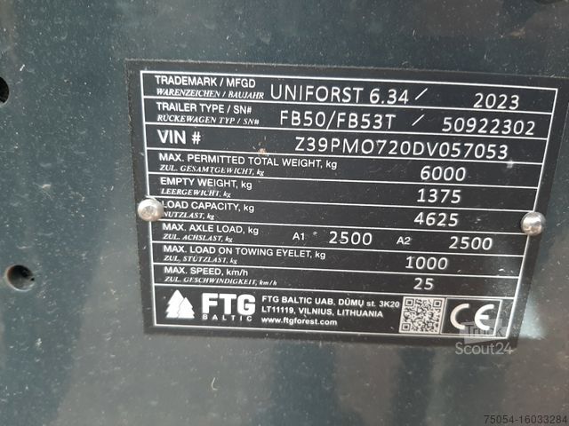 Remorcă pentru buşteni  Uniforst 6.34