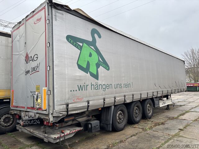 Pótkocsi ponyvás platóval és emelőhátfallal FLIEGL 39 SDS mit unterfaltb LBW