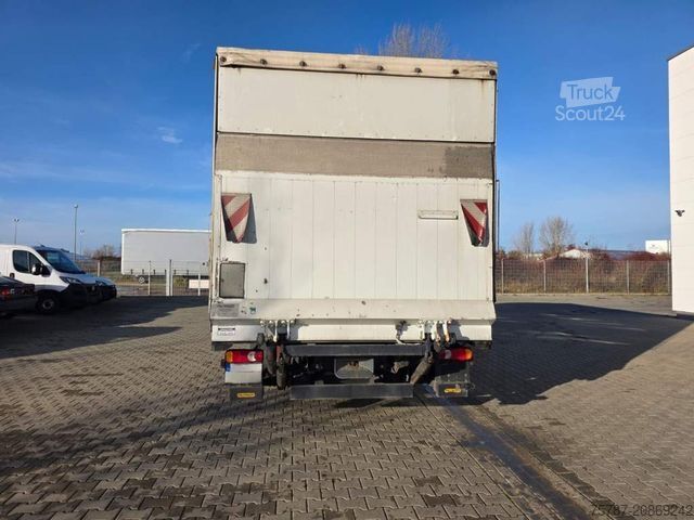 Transportador con plataforma y toldo IVECO 80-220 Eurocargo, Gardine, Ladebordwand, 1.Hand