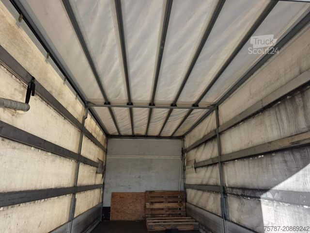 Transportador con plataforma y toldo IVECO 80-220 Eurocargo, Gardine, Ladebordwand, 1.Hand
