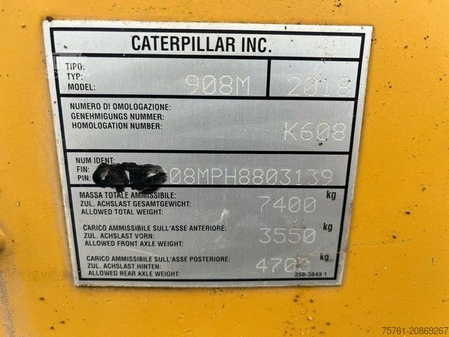 Φορτωτής με ελαστικά CATERPILLAR 908M
