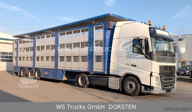 Boskapsbil VOLVO FH 460 Mega mit Finkl 3 Stock Hubdach