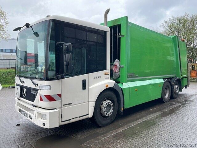 Garbage truck Mercedes-Benz 2633 6x2 EEV Econic Faun Powerpress II 524