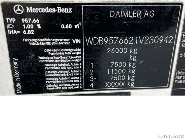 Garbage truck Mercedes-Benz 2633 6x2 EEV Econic Faun Powerpress II 524