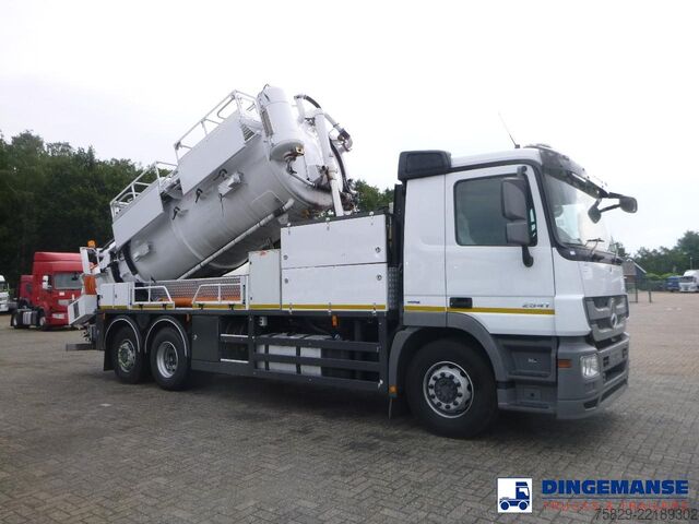 Засмукващо превозно средство Mercedes Actros 2541 6x2 RHD E5 Huwer vacuum tank / hydr...
