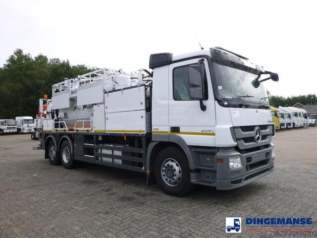 Засмукващо превозно средство Mercedes Actros 2541 6x2 RHD E5 Huwer vacuum tank / hydr...