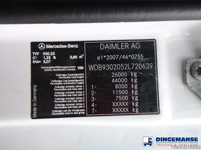 Όχημα αναρρόφησης Mercedes-Benz Actros 2541 6x2 RHD E5 Huwer vacuum tank / hydr...