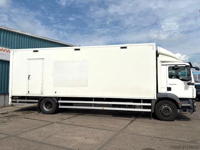  MAN TGM 18.250 BL WITH PLYWOOD CLOSED BOX AND LOADI...