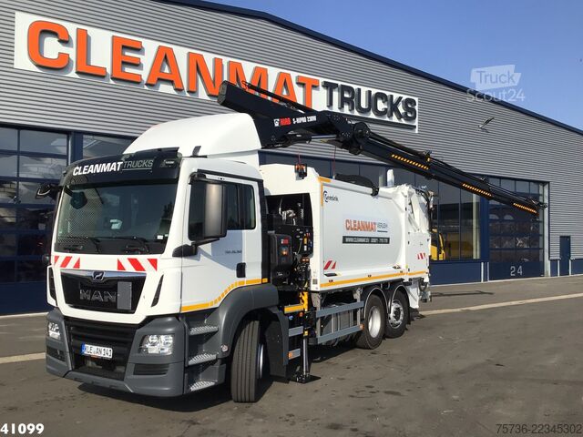 Véhicule de collecte des déchets Man TGS 26.360 Hiab 23 ton/meter laadkraan