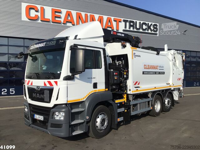 Véhicule de collecte des déchets Man TGS 26.360 Hiab 23 ton/meter laadkraan
