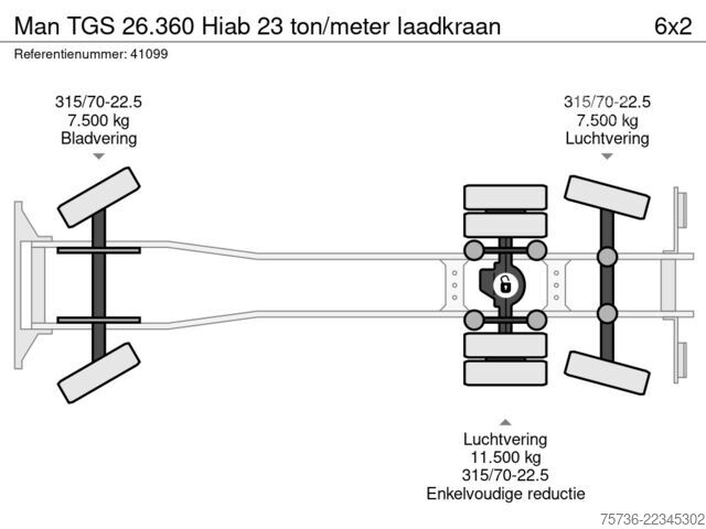 Vuilniswagen Man TGS 26.360 Hiab 23 ton/meter laadkraan