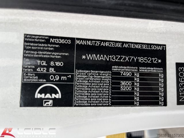 Kjølebil MAN TGL 8.180*Carrier Supra550*TBV*Klimaautomatik*