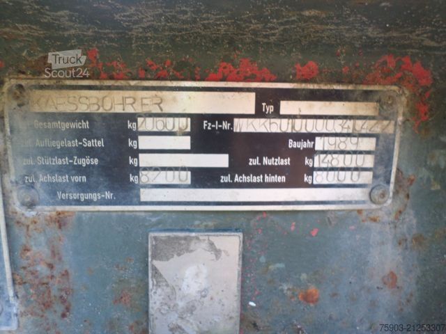 Low loader trailer KÄSSBOHRER 3 Achs Kässbohrer Tieflader  16 to Nutzlast