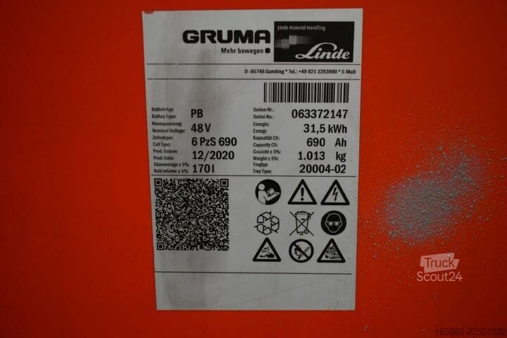 بطارية رافعة شوكية GRUMA 48 Volt 6 PzS 690 Ah