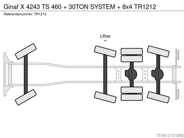 Sistema de cabos Ginaf X 4243 TS 460 + 30TON SYSTEM + 8x4