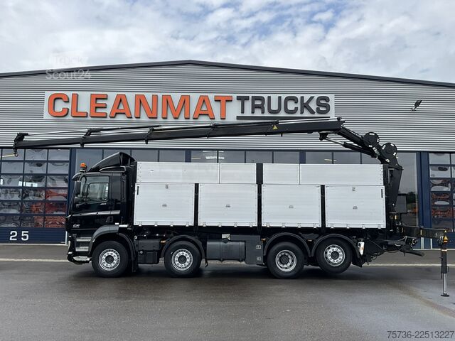 Camion-benne avec grue DAF FAX CF 480 Euro 6 HMF 21 Tonmeter laadkraan