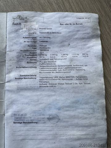 Башенный кран PALFINGER PK 18002 EH