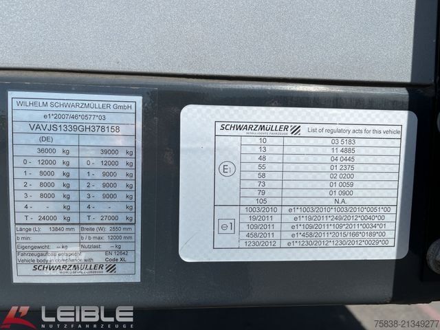 Auflieger mit Pritsche & Plane SCHWARZMÜLLER S1*Curtain Quickslider*Lift-Lenkachse*Getränke*