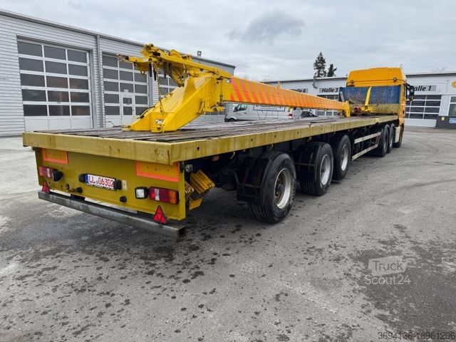 Tieflader-Sattelauflieger  SDCPL43B3 6 m ausziehbar Lenkachse 18 t Hals
