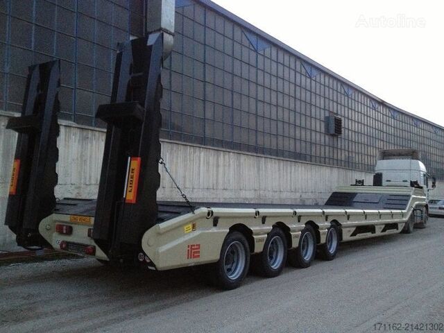 Lowbed semitrailer for transportation of construction machinery Lider Lowbed 4 A special design