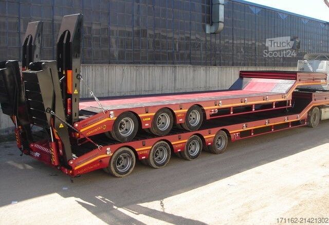 Lowbed semitrailer for transportation of construction machinery Lider Lowbed 4 A special design