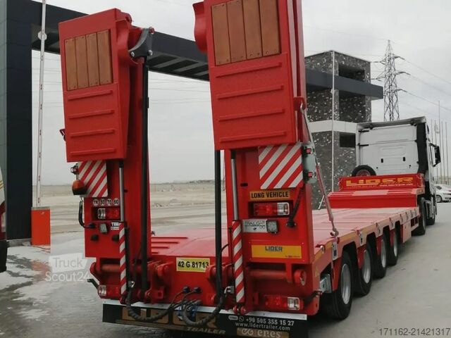 Lowbed semitrailer for transportation of construction machinery Lider lowbed 4 axles