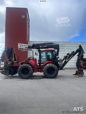 Ekskavatör kolu Huddig 1260C Backhoe w/ Palfinger crane, Lift, rototilt a