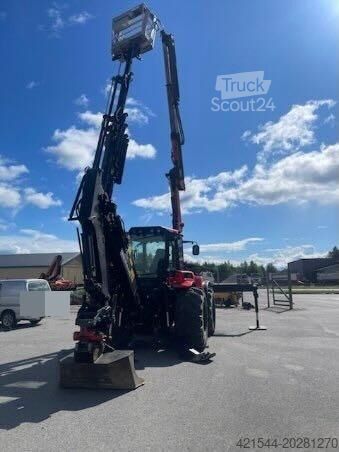Kaivinkoneen varsi Huddig 1260C Backhoe w/ Palfinger crane, Lift, rototilt a