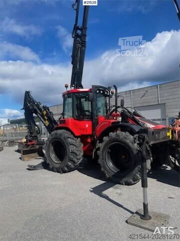 Ekskavatör kolu Huddig 1260C Backhoe w/ Palfinger crane, Lift, rototilt a