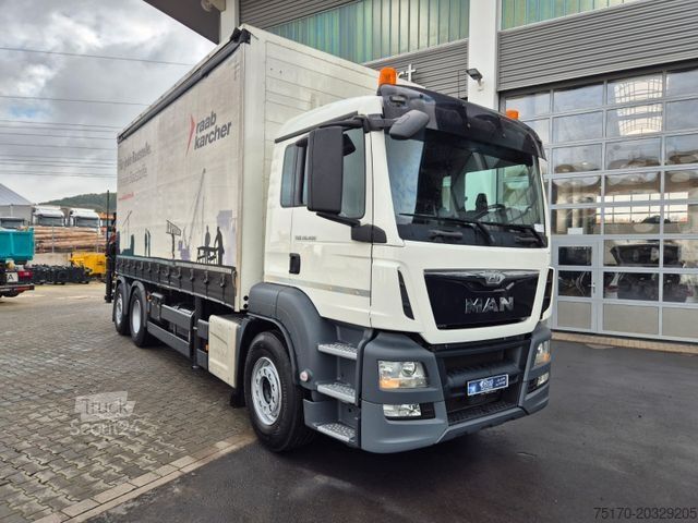 Бортовой грузовик с тентом MAN TGS 26.400 6x2-4 LL PK 34002-SH E+PJ 060 B Funk