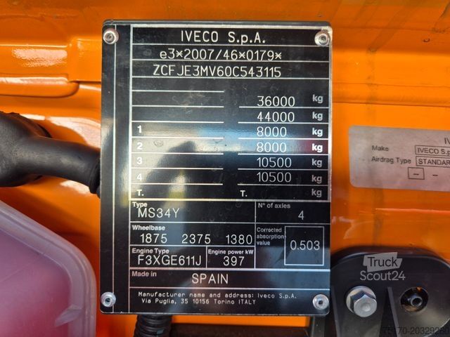 Pašizgāzējs kravas automašīna IVECO AD360X54Z HR OFF 8x4 Intarder AHK