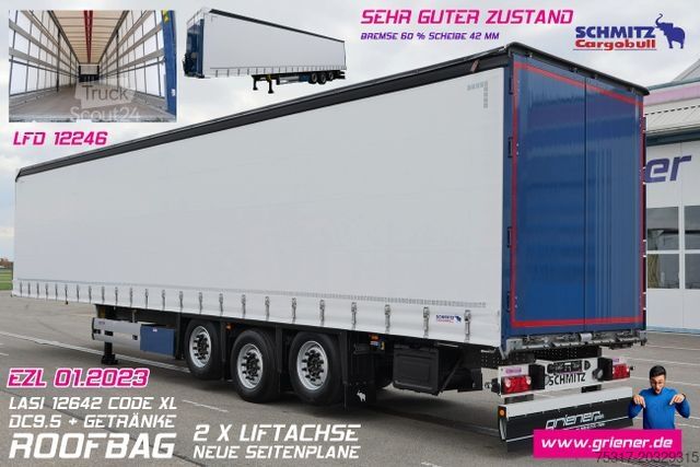 Auflieger mit Pritsche & Plane SCHMITZ CARGOBULL SCS 24 /12642 XL / RUNGENTASCHEN / 2 x LIFT/ROOF