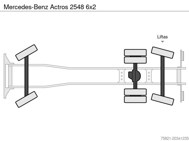 Chassis met cabine Mercedes-Benz Actros 2548 6x2