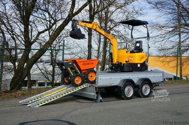 Minibagger  Microbagger 1T Anhänger Minidumper Löffelpaket