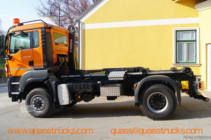 Tovornjak s kavljem za kontejnerje MAN TGS 18.360 BL 4x4 / PALIFT/ Winterdienst/ 5 m³ Salzstreuer