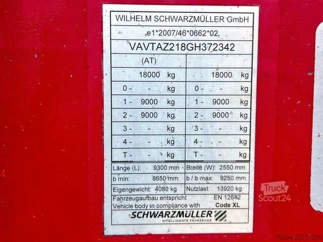 Vrachtauto met open laadbak VOLVO FH16 750 PS + Schwarzmüller Anhänger