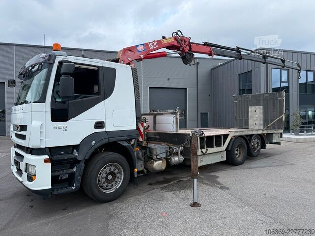 Autodraagtruck IVECO Stralis 420 6x2 Maschinetransport HMF1823 Crane