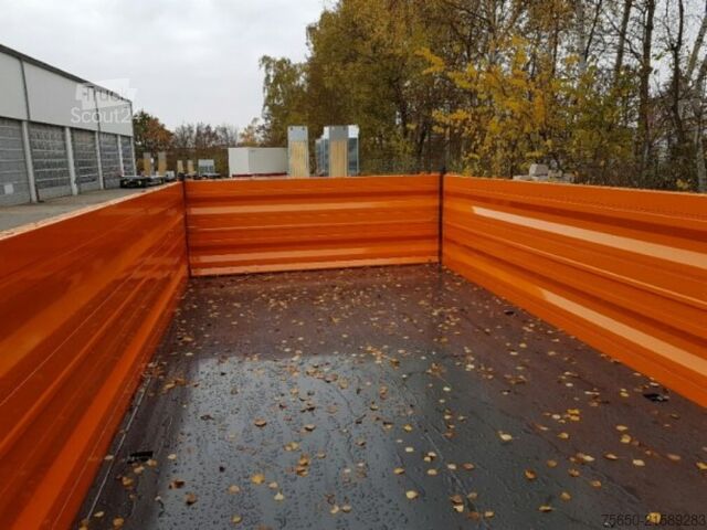 Tipper trailer Möslein TTD11- BA Orange  neuer Tandem 3- Seitenkipper Tiefladermit Bordwand- Aufsatz-- Neufahrzeug --