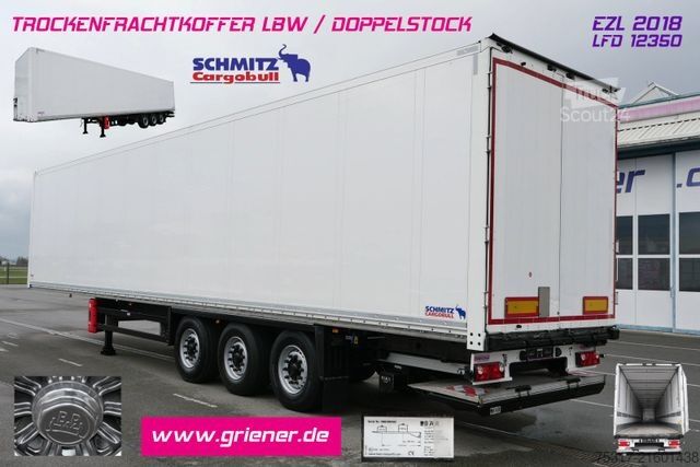 Box semitrailer SCHMITZ CARGOBULL SKO 24/ LBW 2000 kg / DS / ZURRLEISTE / 12642 XL