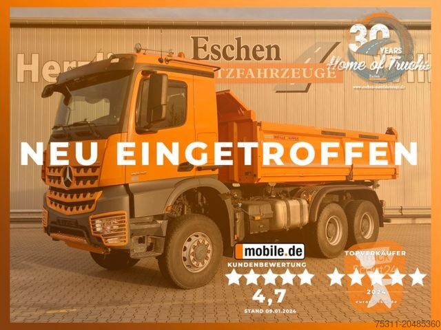 Three-sided tipper truck MERCEDES-BENZ 3348 6x6 Arocs | MEILLER*Bordmatic*Blatt*AHK*AC