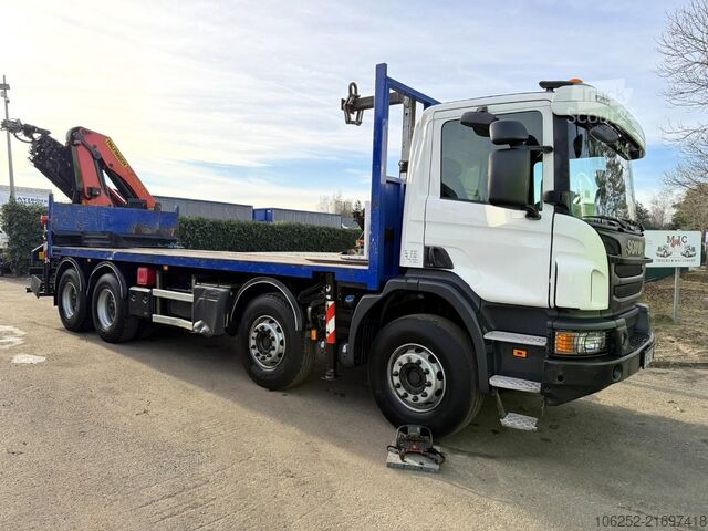 Ladepritsche Scania P410 8x4 PRITSCHE + KRAN PALFINGER PK33002 F (7...