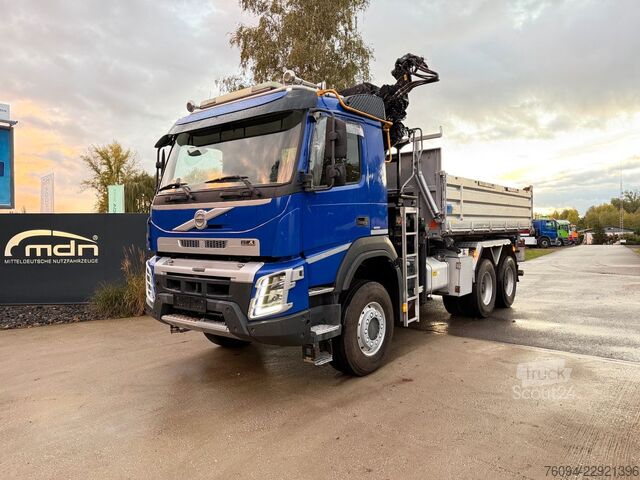 Кран-манипулятор на шасси грузовика VOLVO FMX 420 6x6 Kipper KRAN 21m WINDE FUNK Bordmatik