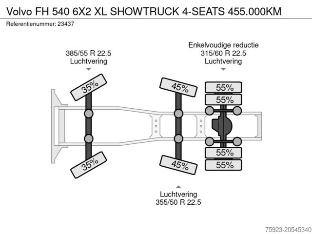 Standart-SZM Volvo FH 540 6X2 XL SHOWTRUCK 4-SEATS 455.000KM