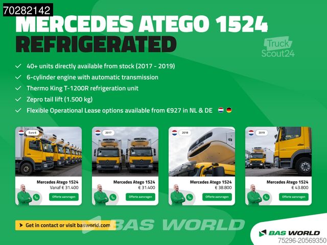 Transport réfrigéré/congélé Mercedes Atego 1524 Atego 4X2 16tonner Thermo king T-120...