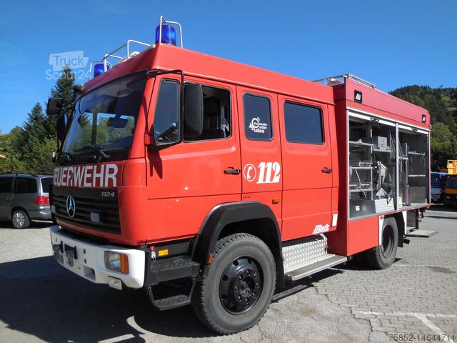 Mercedes-Benz 1124 AF LF 16 Löschfahrzeug Schlauchhaspel Metz Pumpe Feuerwehr