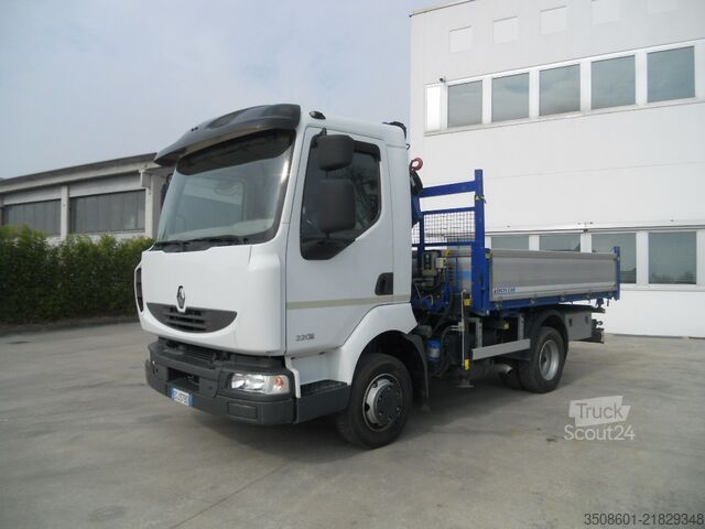 Vrachtwagen met kraan en kipper Renault Midlum 220