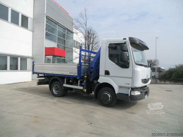 Vrachtwagen met kraan en kipper Renault Midlum 220